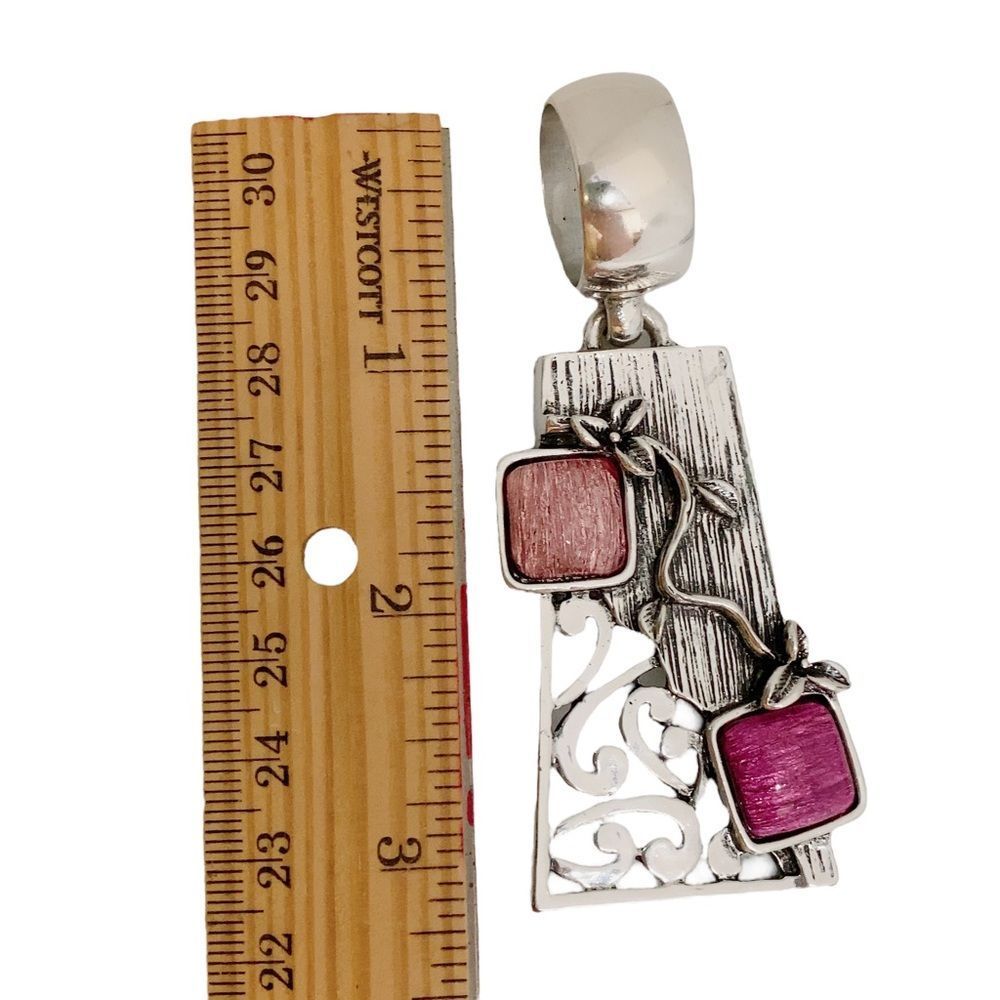 Silvertone Large Statement Bold Pendant - image 3